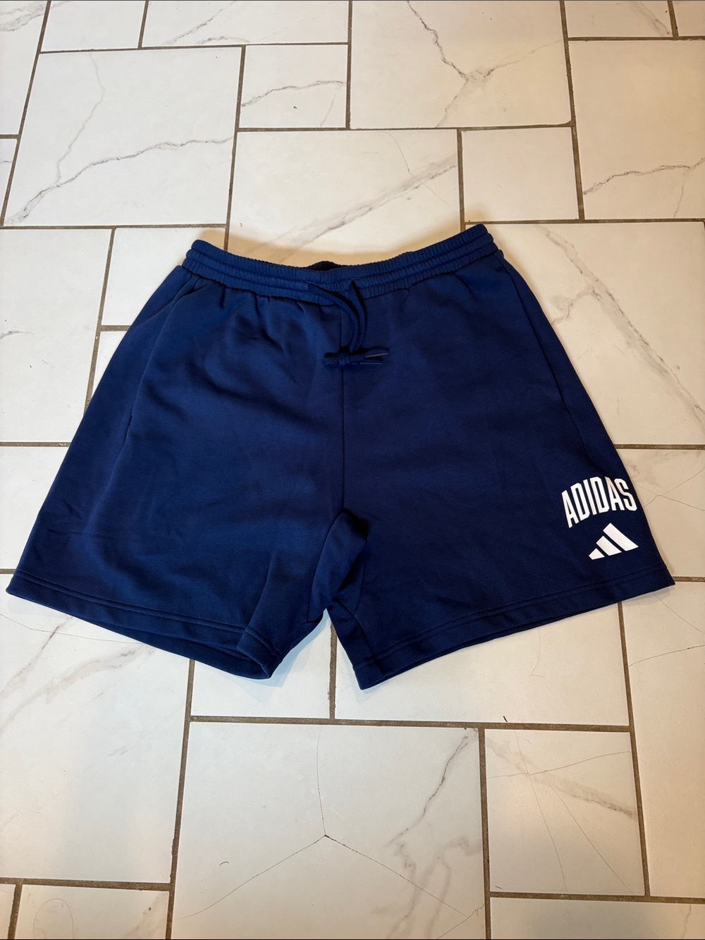 Men’s adidas Navy Collegiate Athletic Sweat Shorts with Logo - NWT, large